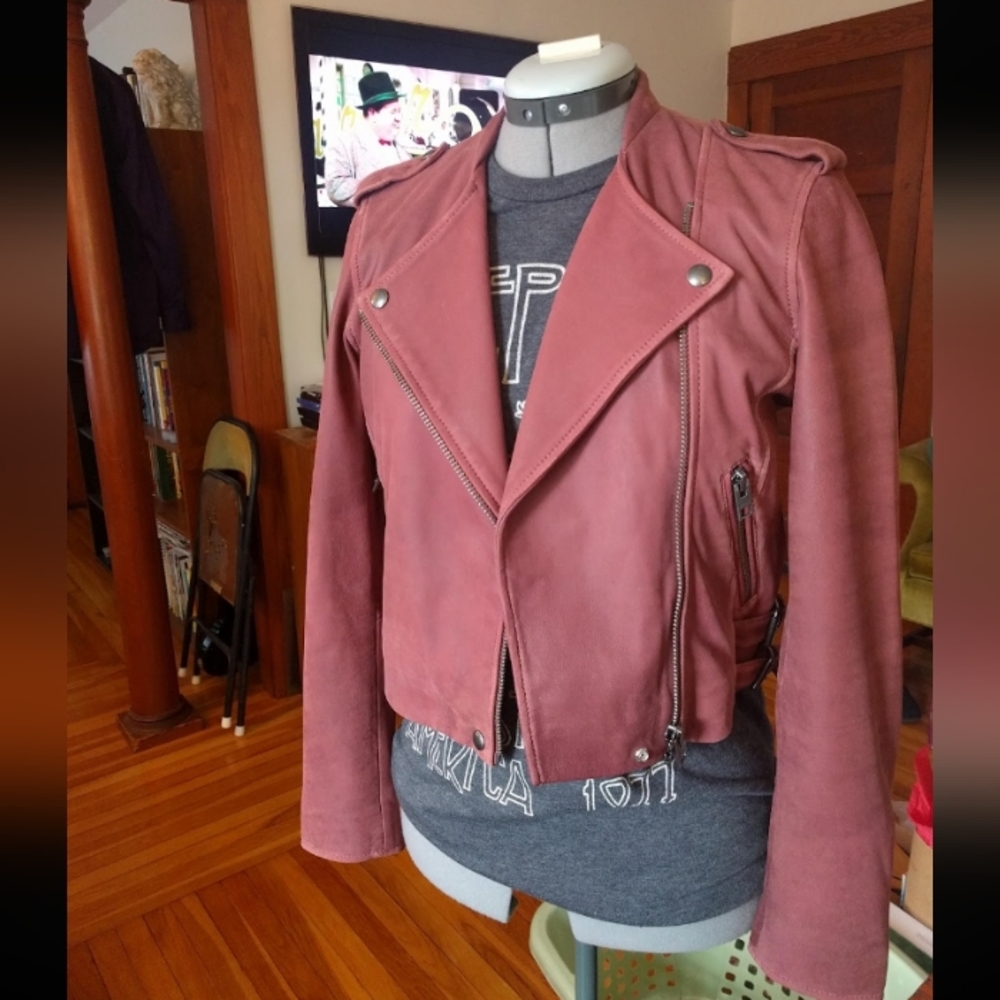 Lucky Brand Pink Leather Jacket - Picture 5 of 6